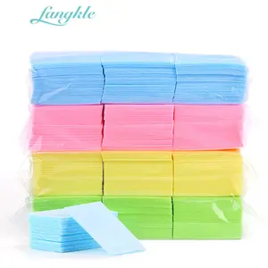 Fangkle Wholesale Colorful Cotton Paper Gel Nail Polish Remover Lint Free Nail Wipe Napkin