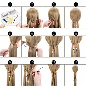 Tête de Mannequin avec Cheveux de 75cm, 30 Pouces, Poupées Synthétiques, Coiffure, Entraînement, Coiffure - Product Image 6