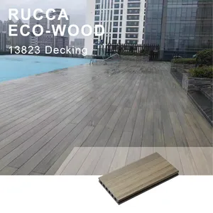 Wood Floor Decking Durable WPC Wood Plastic Composite Extrusion Technology Outdoor Waterproof Outdoor Deck Floor Covering 138*23mm Marine Deck