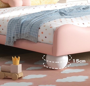 Letto singolo 1.2m in legno massiccio per bambini divertente letto principessa arcobaleno da ragazza resistente per piccole camere da letto - Product Image 5