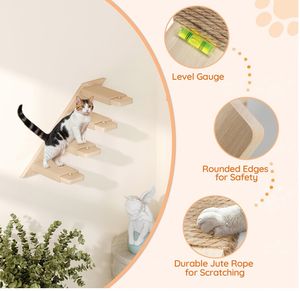 Marco de escalada de pared de árbol de gato de madera clásico diseño ecológico <span class=keywords><strong>Centro</strong></span> de Actividades de Construcción duradero para entretenimiento <span class=keywords><strong>felino</strong></span> - Product Image 4