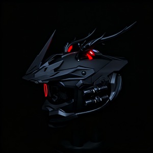 Casque intégral Cyberpunk Hero Series Kylin avec éclairage LED, style Mecha, modifiable, premium, pour cosplay et moto - Product Image 2