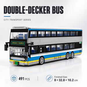 Serie de Bloques de Construcción de Autobuses de Dos Pisos para Importadores, Juguetes de Transporte Interurbano, Tiendas de Juguetes y Juguetes con Empaque Personalizado - Product Image 1