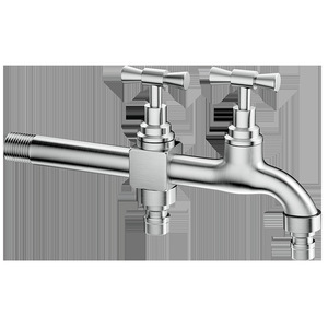 <span class=keywords><strong>Robinet</strong></span> <span class=keywords><strong>de</strong></span> machine à laver mural à double poignée en acier inoxydable SUS304 avec surface céramique chromée, ouverture rapide, garantie 5 ans - Product Image 2