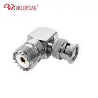 Prise mâle BNC à Angle droit vers prise femelle SO239 UHF connecteur adaptateur Coaxial en forme de L 90 degrés pour CB Ham Radio/antenne/Scanner
