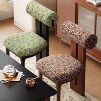 Chaise de salle à manger en bois massif de style nordique français, chaise vintage avec dossier en forme d'hippopotame, chaise de salle à manger design minimaliste, luxe léger, rétro, pour la maison