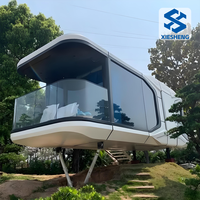 Maison de conteneur de cabine Apple de luxe de 2 chambres à coucher petite maison mobile inspirée par la capsule spatiale pour l'application de camping d'hôtel de villa