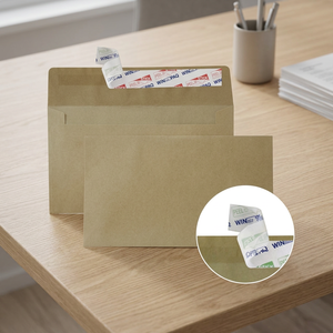 Meilleure Vente : Enveloppes Portefeuille Kraft Manilla P&S 80gsm, Autocollantes et Sécurisées, 153x90mm, pour Documents Professionnels, Marque OEM Fabriquées en MY - Product Image 2