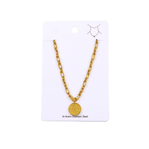 Collana con Ciondolo in Acciaio Inossidabile Placcato Oro In Acero, Gioielli alla Moda Geometrici e Trendy, Regalo Unisex - Product Image 1