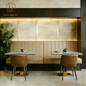 Divanetto Curvo a Mezza Luna Moderno per Caffetteria, Arredamento per Bar, Tavolo con Sedute per Ristorante e Caffè - Product Image 4