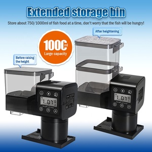 Jecod&Jebao Série AF Distributeur Automatique Intelligent de Nourriture pour Poissons, Carré Moderne, Grande Capacité 750/1000ml, en Plastique Écologique - Product Image 2