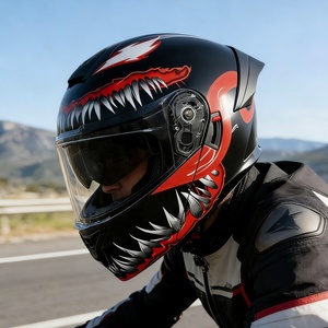 Casque de <span class=keywords><strong>moto</strong></span> modulaire personnalisé, coque en ABS, léger, respirant, casque de <span class=keywords><strong>moto</strong></span> <span class=keywords><strong>Venom</strong></span> à visière relevable avec double visière - Product Image 4