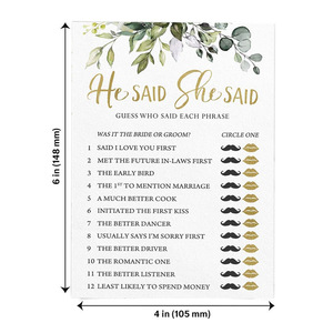 유칼립투스 테마 접이식 리플렛 브로셔 코팅지 하드커버 웨딩 어드바이스 카드 브라이덜 샤워 게임 디지털 선물 - Product Image 5