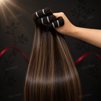 Extensions de Cheveux Humains Européens de Haute Qualité, Double Trame, Alignés Citicule, Couleur Brun Clair, Origine Russe