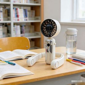 Ventilador Portátil de Mano con Colgador para el Cuello, Nuevo, de Alta Velocidad, con Pantalla Digital, Motor sin Escobillas, Batería de Litio de 1800 mAh, Alta Calidad, Venta al Por Mayor - Product Image 3