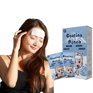 KB Factory Outlet Fever <b>Cooling</b> Gel Patch <b>Pads</b> Elastic Stickiness Blue Hydrogel Antipyretic Paste for Child Forehead Use CE - Product Image 3
