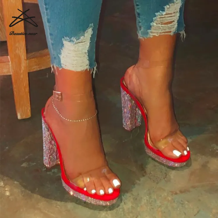 RTS модная женская обувь, сексуальные блестящие туфли со стразами для ночного клуба, бара, женская обувь на высоком каблуке