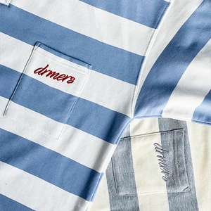 เสื้อโปโลแขนยาวผ้าฝ้าย 100% ลายทาง สไตล์ลำลอง ปักโลโก้ตามสั่ง คอปกแบบพับได้ สำหรับผู้ชาย - Product Image 2