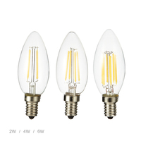 Offre Spéciale Dimmable E14 DROITE Filament C35 FLAMME Forme Led Bougie ampoule 2W 4W 6W Led Candélabres ampoule pour lustre