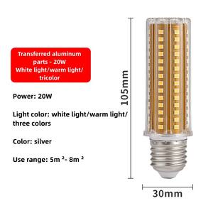 <span class=keywords><strong>Ampoule</strong></span> LED en aluminium E14/<span class=keywords><strong>E27</strong></span>, 5W-16W, AC 165-265V, certifiée RoHS, résidentielle, CRI élevé, lumière blanche froide et chaude, lumière du jour - Product Image 4