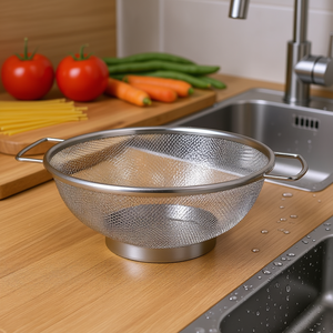 MetalTex Stand Screen Mesh <b>Strainer</b> Stainless Steel Kitchen <b>Colander</b> With Handles For Draining Pasta Vegetables Fruits - Product Image 3