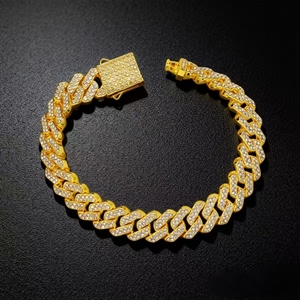 New Innovation Simple Design Colored Rhinestones Alloy Chain <b>Bracelet</b> Multiple Models Hiphop Style Men's <b>Bracelet</b> Trendy Jewelry - Product Image 3