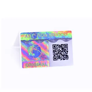 Özelleştirilmiş hologram etiket baskı QR kodu seri numarası ve benzersiz kod