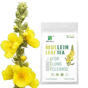 폐 정화를위한 개인 상표 Detox Mullein 잎 차 마을 승리 천연 중국 허브 흡연자 차 금연