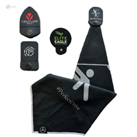 Wuxi Ivy Logo personnalisé Serviette de golf en microfibre gaufrée Accessoires de sublimation pour le nettoyage des balles de golf Golf personnalisé magnétique