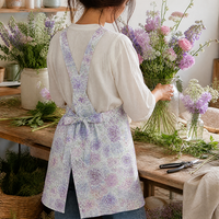 Tissu imprimé floral Dahlia Hydrangea violet, 100% coton lin, tissu écologique pour nappe, linge de table, textile de maison