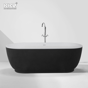 Vasca da bagno Freestanding di lusso nera 10 anni di garanzia vasche in pietra KKR bagno in superficie solida - Product Image 1