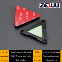 Autocollant triangulaire d'avertissement phosphorescent pour véhicule, marque réfléchissante lumineuse en plastique ABS, étanche, décoratif pour moto