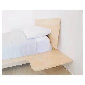 살이 포동 포동하게 찐 두꺼운 나무 침대 프레임 싱글 레이어 기본 모델 머리판없이 갈색 나무 침대