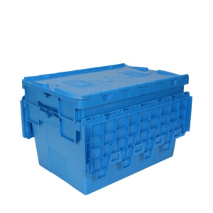 Scatole di Stoccaggio Pieghevoli in PP, Contenitori Durevoli e Riciclabili in Polipropilene, Impilabili e Annidabili, Nere/Gialle con Coperchio a Scatto - Product Image 6
