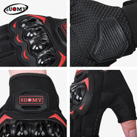 Gants de moto mi-doigts respirants en polyester pour hommes – Équipement anti-chute pour le cyclisme et la moto en été