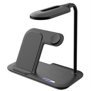 Cargador Inalámbrico Magnético Plegable para Mesita de Noche, <span class=keywords><strong>5</strong></span> en 1, Carga Rápida de 15W, Puerto Tipo-C para Teléfono Inteligente Android y Reloj Inteligente - Product Image 1