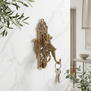 AK Brass Bird Design Antique Gold Finish Brass Wall <b>Hook</b> <b>Decorative</b> Metal <b>Coat</b> Hanger Wall Mounted <b>Hook</b> Home Decor - Product Image 2