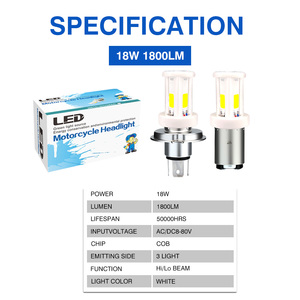 Bombilla LED para Faro de Motocicleta, Cuerpo de Cerámica, CA/CC, H4, Luz para Moto - Product Image 4
