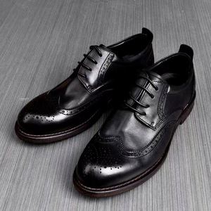 Luxury Retro English Oxford Leather Slip-resistant Vintage Wedding Business Men's <b>Shoes</b> Comfortable <b>Height</b>-<b>increasing</b> Autumn - Product Image 1