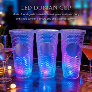 24 OZ <strong>Plastic</strong> LED Double Wall Diamond <strong>Tumbler</strong> Light up Cup <strong>with</strong> <strong>Straw</strong> and Lid - Product Image 6