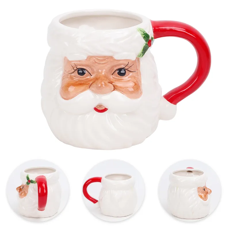 Redeco sevimli kahve su süt noel fincan sıcak satış noel serisi noel baba kupa seramik Santa kupa hediyeler ev dekorasyon