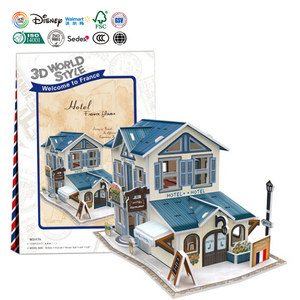 Chine OEM Écologique Imprimable À La Main Artisanat Cadeau Petite Maison Mini Bâtiment BRICOLAGE <span class=keywords><strong>3D</strong></span> Papier Puzzle - Product Image 3