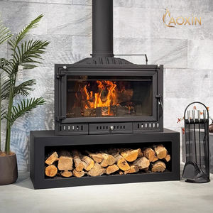 Moderna ghisa incastonata stufa a legna con vero fuoco per il riscaldamento domestico e l'arredamento in ville autocostruite - Product Image 4
