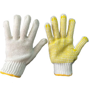 Guantes de mano de trabajo de algodón punteado de PVC Guantes de mano de la industria de puntos de PVC natural de construcción punteada - Product Image 1