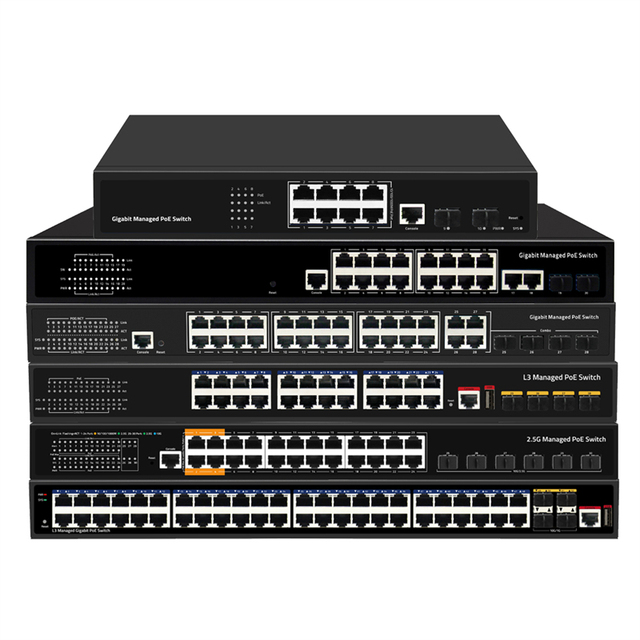 SunSoont 8 10/100/1000M 802.3AF/AT POE 48V with 2 Ports SFP DHCP SNMP Managed PoE Switch