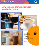 Distributeur automatique de boissons chaudes à monnayeur, café, lait coco, grandes tasses