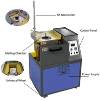 Fourneau de fusion à induction manuel inclinable pour or et argent, certifié CE, rapide, 5KG 10KG 15KG, Nouveau, Prix Compétitif