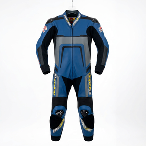 Traje de Carreras Profesional para Hombre, 1 Pieza, Cuero Genuino de Vaca/Canguro, Hecho a Medida con Mono/Traje con Protección de Codo Nivel 2 CE - Product Image 1