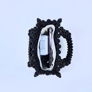 Borsa a Mano Quadrata in Resina Acrilica Personalizzata, Nuova Collezione di Pochette <span class=keywords><strong>da</strong></span> <span class=keywords><strong>Sera</strong></span> Artigianali con Perline <span class=keywords><strong>Nere</strong></span> - Product Image 5