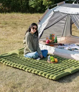 Colchão inflável para dormir, colchão de acampamento, tapete duplo autoinflável para acampar